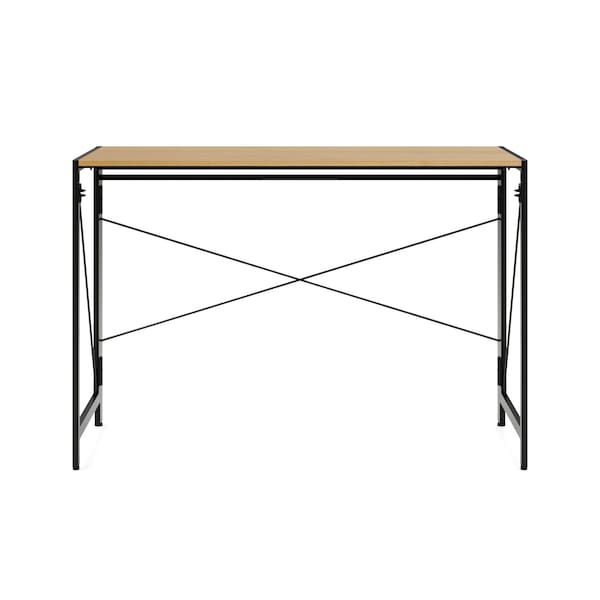Space Solutions Desk, 21.625 in D X 29.75 in H, 43.375 in W X Steel, Black / Teak - 24969