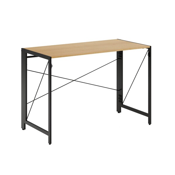 Space Solutions Desk, 21.625 in D X 29.75 in H, 43.375 in W X Steel, Black / Teak - 24969