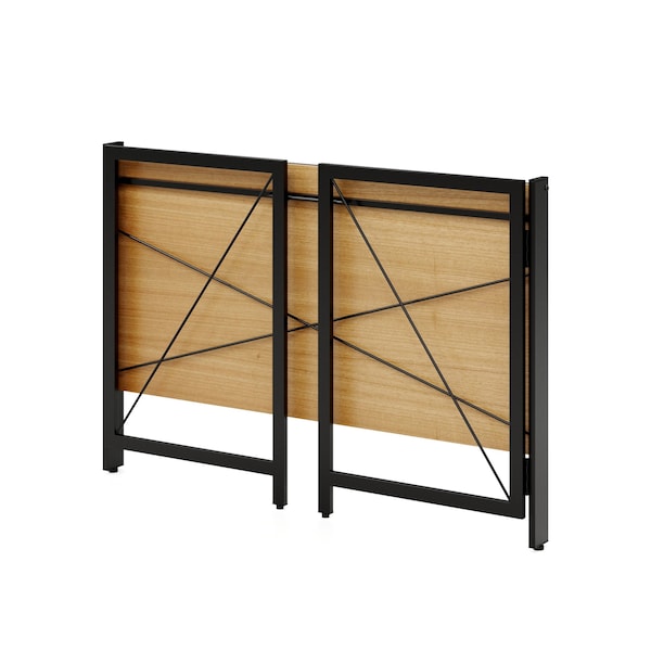 Space Solutions Desk, 21.625 in D X 29.75 in H, 43.375 in W X Steel, Black / Teak - 24969