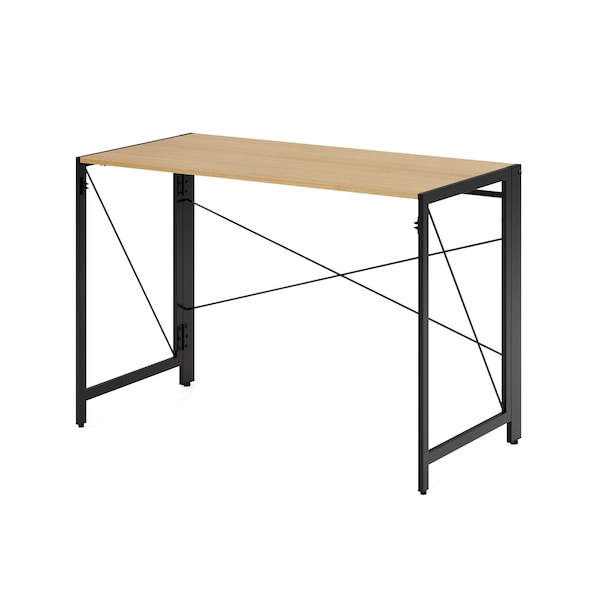 Space Solutions Desk, 21.625 in D X 29.75 in H, 43.375 in W X Steel, Black / Teak - 24969