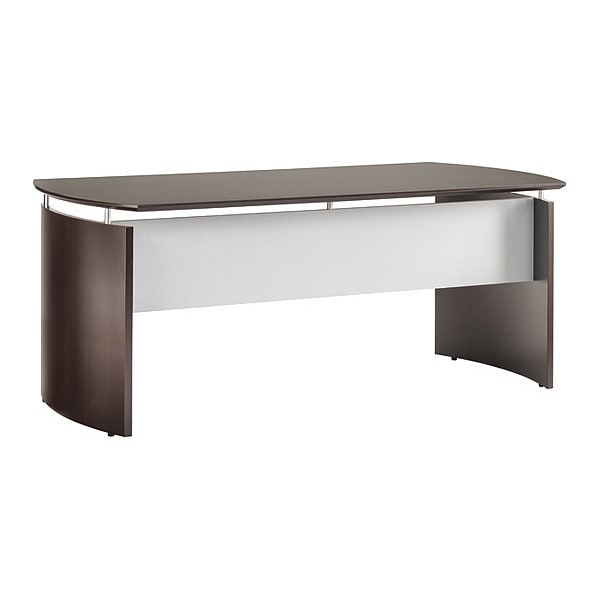Mayline Curved Desk Medina Desk, Mocha, 72" Wx36" Dx29.5" H, 36" D X 29-1/2" H, 72" W X Mocha Laminate - MND72LDC