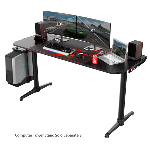 Eureka Ergonomics I60 Gaming Desk with Cable Management - ERK-I60-B