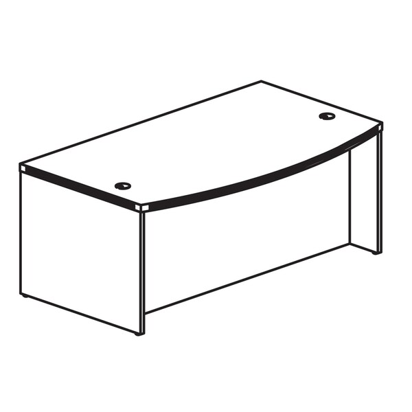 Mayline Bow Front Desk 42" D X 29-1/2" H, 72" W X MDF (Medium Density Fiberboard) - Platform, Mocha - ABD7242LDC