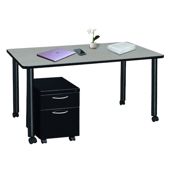 Regency Desk Shells, 24 D X 29 H, 60 W X Wood, Metal, Maple - MDCLMP6024PLBK