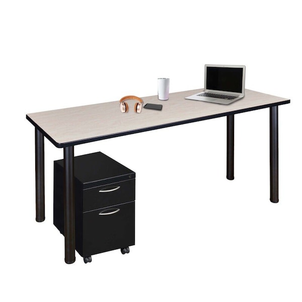 Regency Desk Shells, 24 D X 29 H, 60 W X Wood, Metal, Maple - MDCLMP6024PLBK