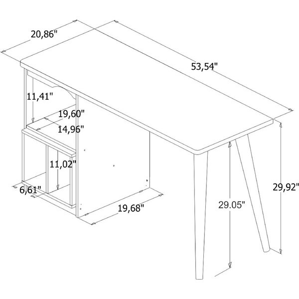 Manhattan Comfort Hampton 53.54 Home Office Desk, White - 15PMC1