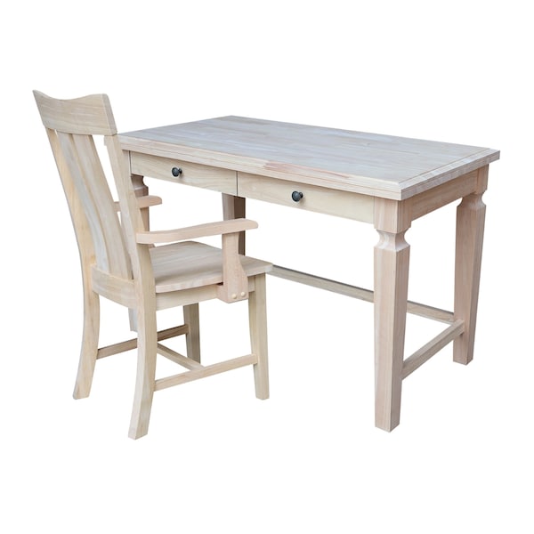 International Concepts Desk, 24 in D X 48 in W X Parawood, Unfinished - KOF-72-C13A-1
