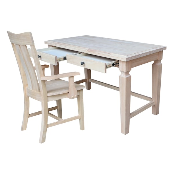 International Concepts Desk, 24 in D X 48 in W X Parawood, Unfinished - KOF-72-C13A-1