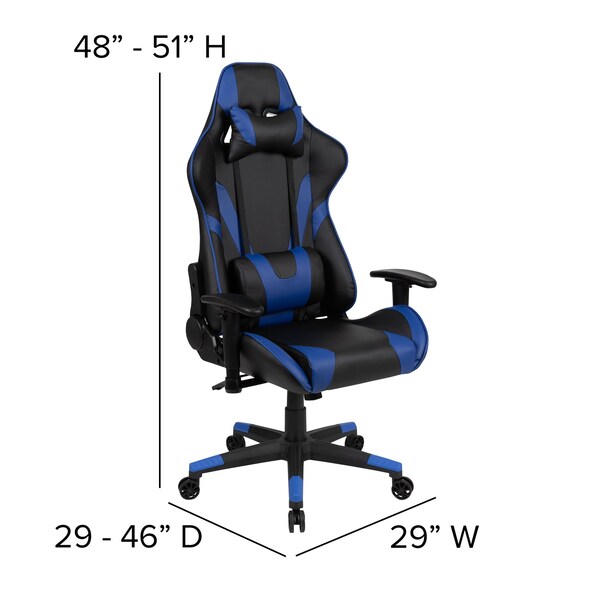 Flash Furniture Black Gaming Desk-Cup Holder/Reclining Chair Set - BLN-X20RSG1031-BL-GG