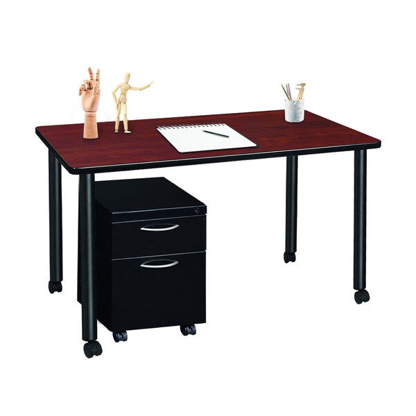 Regency Desk Shells, 24 D X 29 H, 48 W X Wood, Metal, Cherry - MDCLMP4824CHBK
