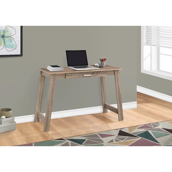 Gfancy Fixtures 29.25 in. Dark Taupe Particle Board & Laminate Computer Desk with a Storage Drawer - GF3092651