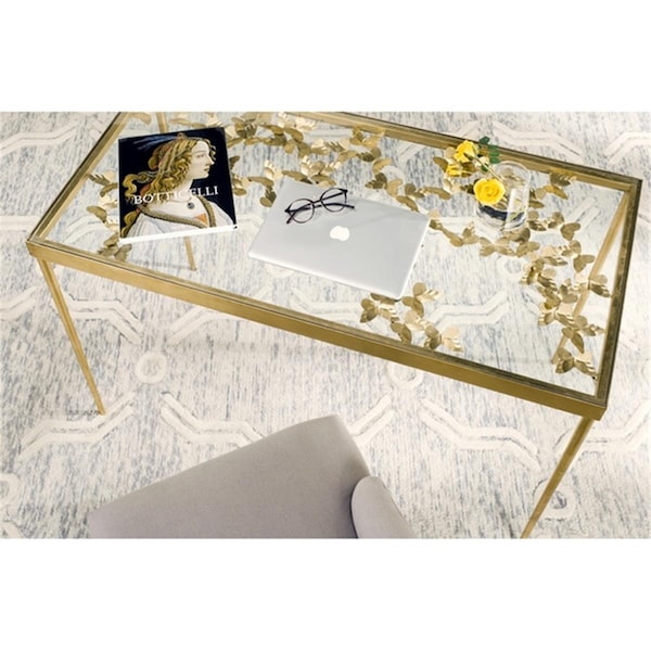 Safavieh Rosalia Butterfly Desk- Antique Gold Leaf - 29.5 x 47 x 23.625 in. - FOX2588A