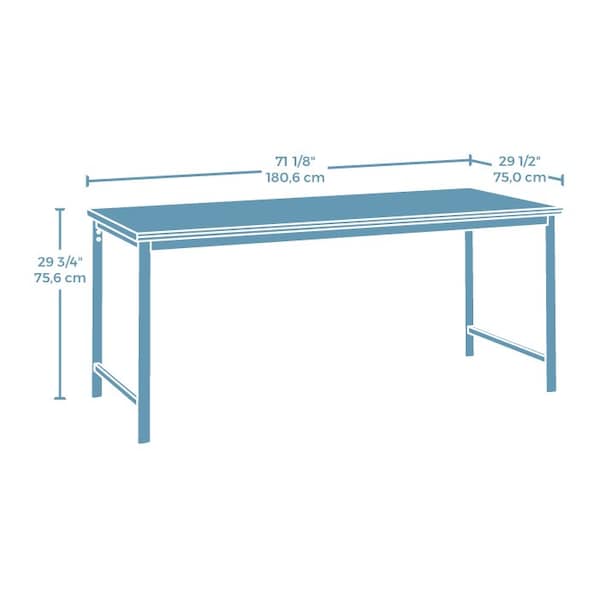 Worksense By Sauder 29.53 in D X 29.76 in H, 71.1 in W X Engineered wood, Metal - 426298