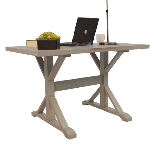 Convenience Concepts Delano Trestle Desk, Weathered Gray - HI2548863