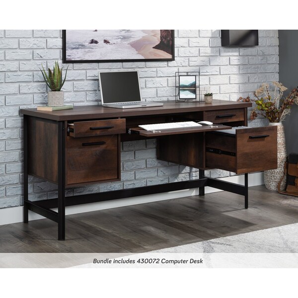 Sauder 23.465 in D X 66.575 in H, 60 in W X Engineered wood, Metal - 443699