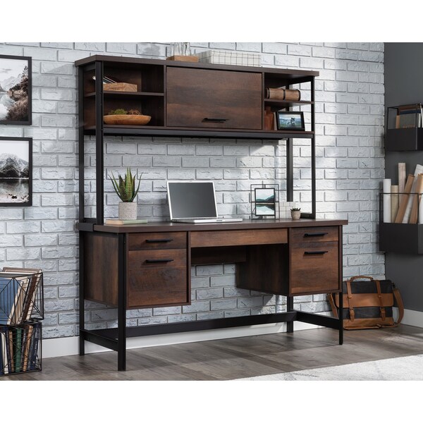 Sauder 23.465 in D X 66.575 in H, 60 in W X Engineered wood, Metal - 443699