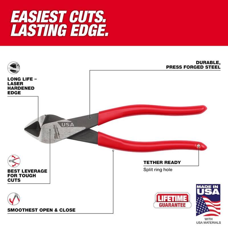 Milwaukee Linesman Plier with Thread Cleaner with 8 in. Long Nose Plier and 8 in. Diagonal Plier - MT500T-MT508-MT505