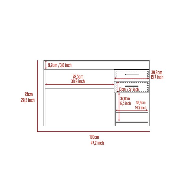 Tuhome 17.9 in. D X 29.5 in. H, 47.2 in. W X Laminate, Light Gray - ELZ5696