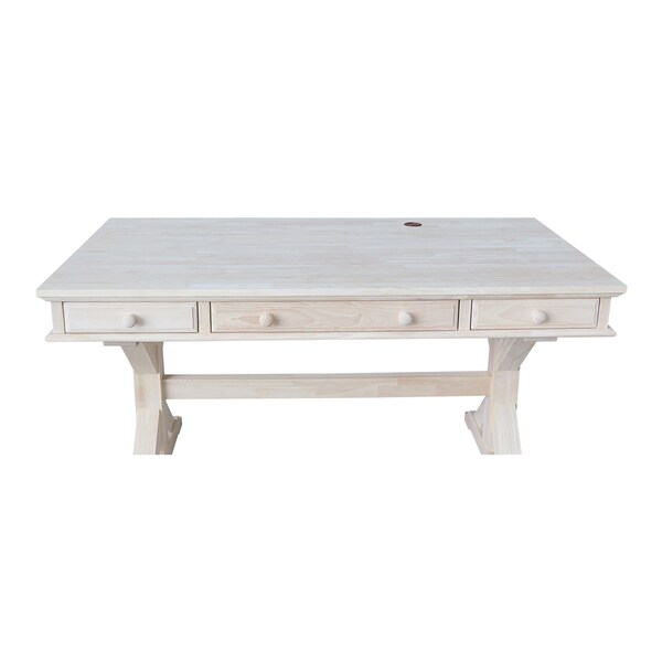 International Concepts Executive Desk, with Canyon Base 32 in D X 30 in H, 60 in W X Wood, Unfinished - K-OF64T-64C