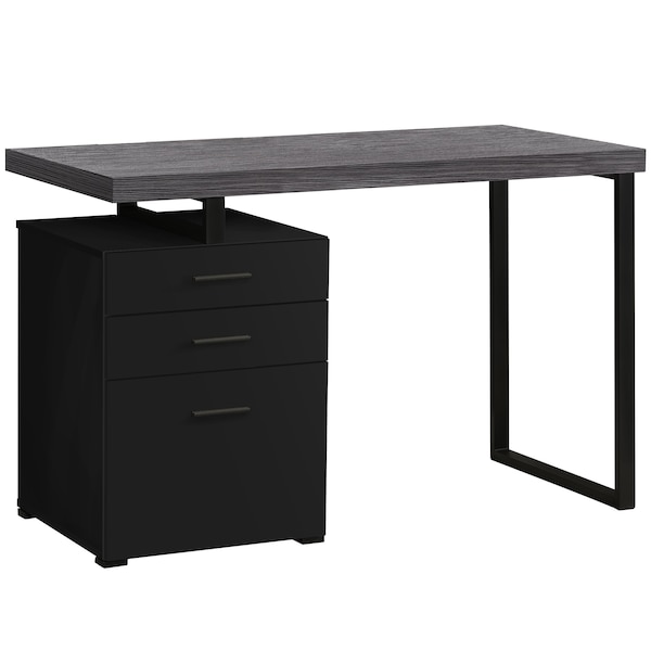 Monarch Specialties Computer Desk, Home Office, Laptop, Left, Right Set-up, Storage Drawers, 48"L, Work, Metal, Black - I 7411