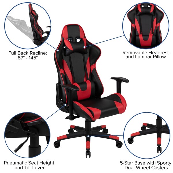 Flash Furniture 30.375 H, 55.125 W X Red - BLN-X20D1904L-RD-GG