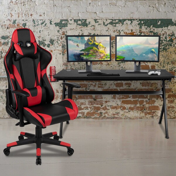 Flash Furniture 30.375 H, 55.125 W X Red - BLN-X20D1904L-RD-GG