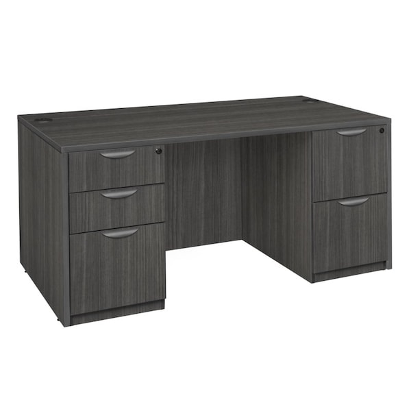 Regency Legacy Double Pedestal Desks, 35 D X 29 H, 71 W X Wood, Ash Grey - LDPF7135AG