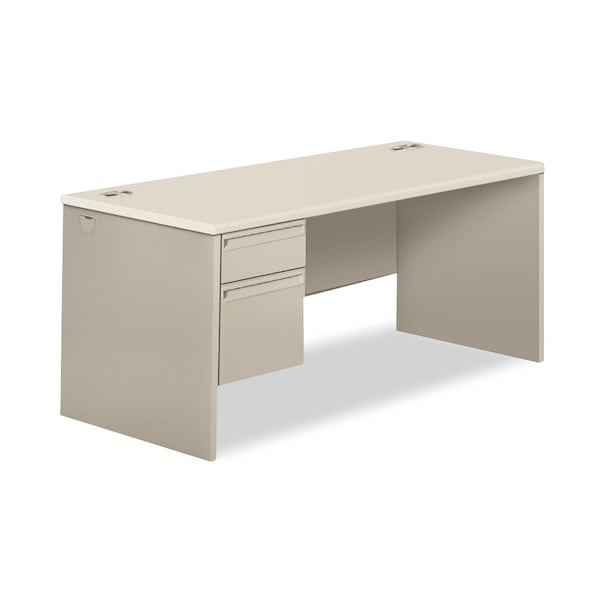 Hon Pedestal Desk Desks, 30 in D X 30" H, 66" W X Honeycomb-Core Steel, Light Gray/Silver - H38292L.B9.Q