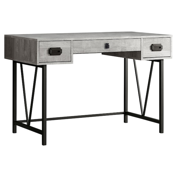 Monarch Specialties Computer Desk, Home Office, Laptop, Storage Drawers, 48"L, Work, Metal, Laminate, Grey, Black - I 7413