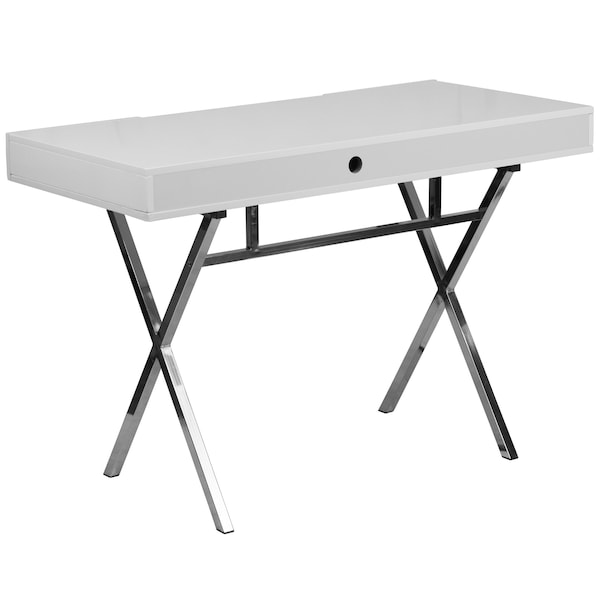Flash Furniture Computer Desk Office Desk, 21-5/8" D X 30-1/2" H, 44-1/4" W X Plastic, Table Top: Laminate, White - NAN-JN-2960-GG