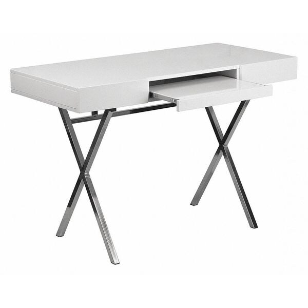 Flash Furniture Computer Desk Office Desk, 21-5/8" D X 30-1/2" H, 44-1/4" W X Plastic, Table Top: Laminate, White - NAN-JN-2960-GG