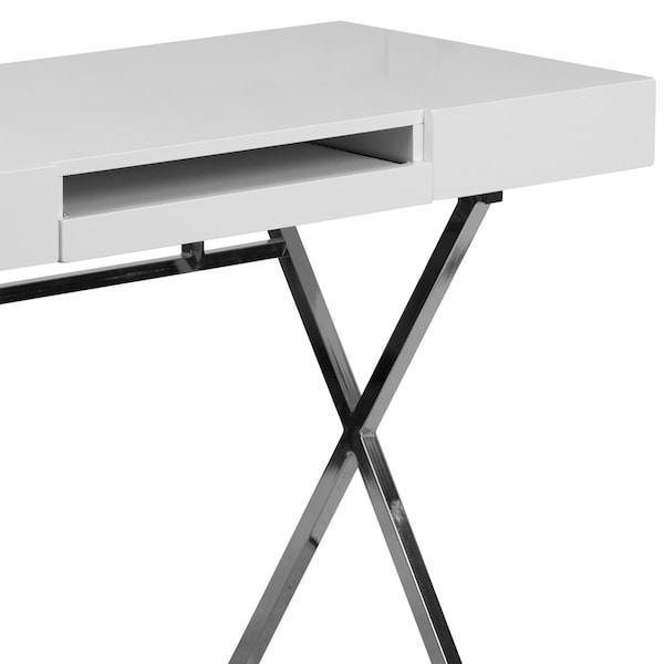 Flash Furniture Computer Desk Office Desk, 21-5/8" D X 30-1/2" H, 44-1/4" W X Plastic, Table Top: Laminate, White - NAN-JN-2960-GG