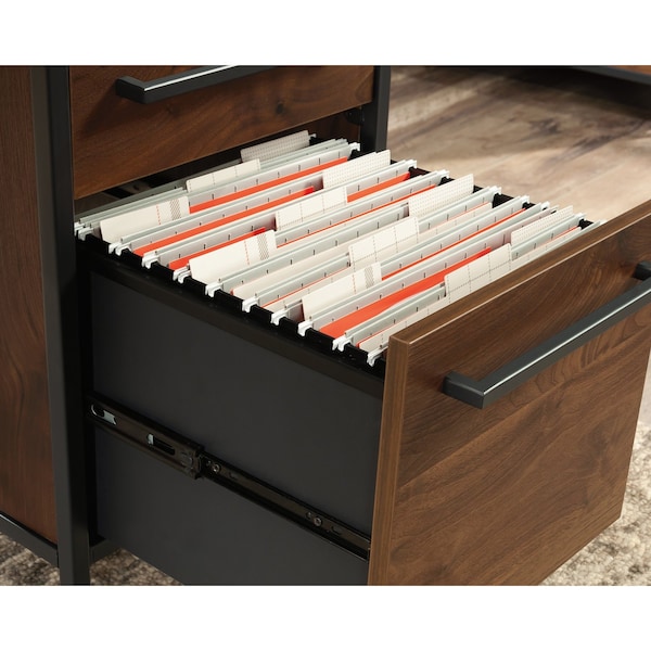 Sauder Single Ped Desk, 24.96 in D X 29.53 in H, 48.74 in W X Engineered wood, Metal - 429549