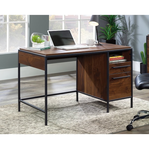 Sauder Single Ped Desk, 24.96 in D X 29.53 in H, 48.74 in W X Engineered wood, Metal - 429549
