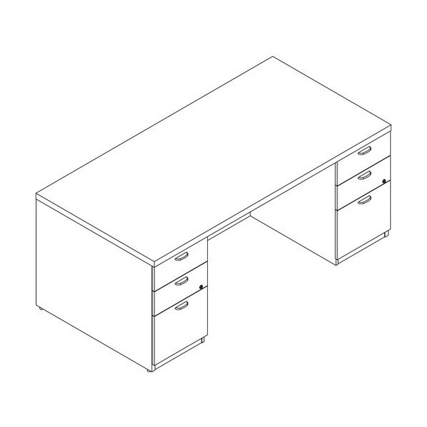 Groupe Lacasse Desk, Classic Handle, 72inWx36inDx29-1/2inH, Sahara - LAS71KUF3672UFR