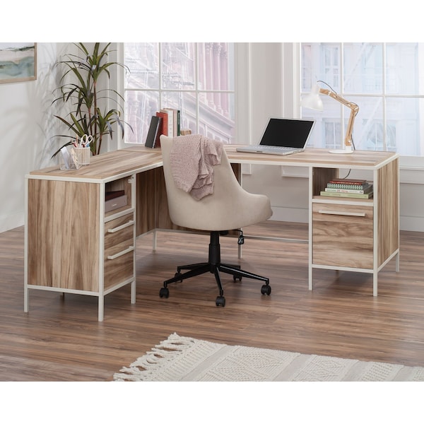 Sauder 65.984 in D X 29.252 in H, 65.984 in W X Engineered wood, Metal, Kiln Acacia - 433800