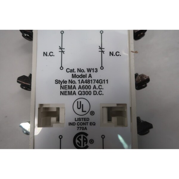 Eaton Cutler-Hammer Auxiliary Contact Kit Terminal And Contact Block - W13