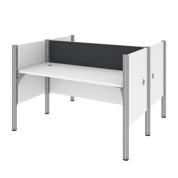 Bestar Bestar Pro-Biz 63W Office Cubicles with Gray Tack Boards and Low Privacy Panels in white - 100870CG-17