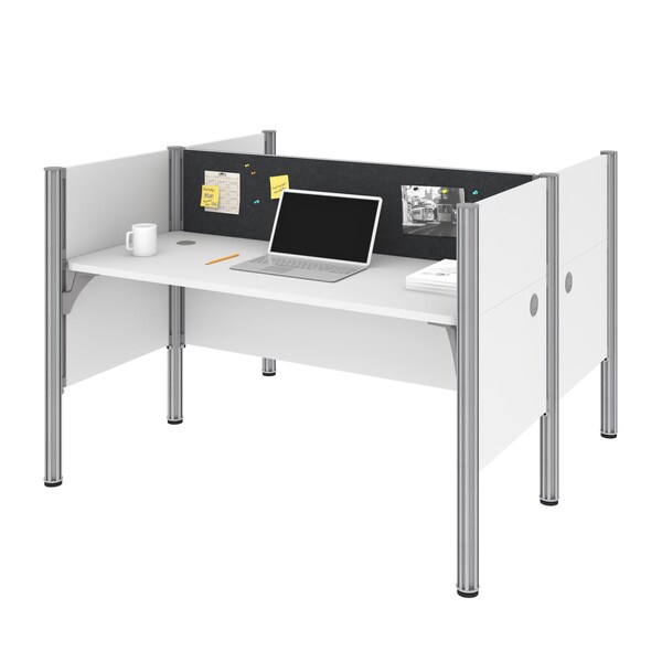 Bestar Bestar Pro-Biz 63W Office Cubicles with Gray Tack Boards and Low Privacy Panels in white - 100870CG-17