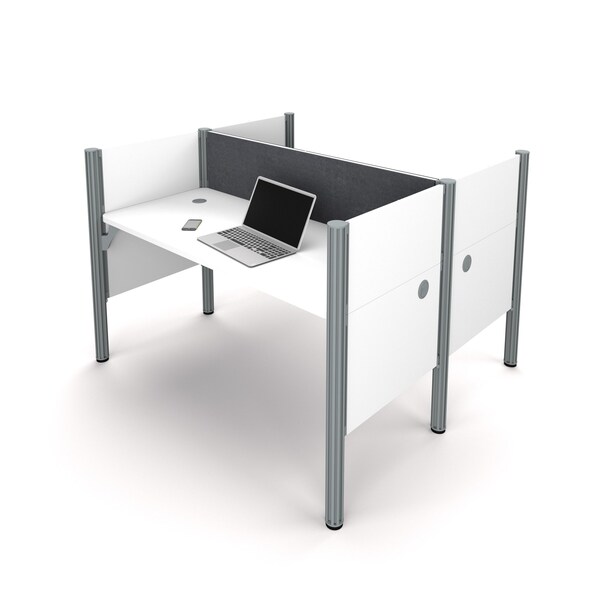 Bestar Bestar Pro-Biz 63W Office Cubicles with Gray Tack Boards and Low Privacy Panels in white - 100870CG-17