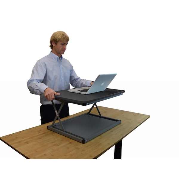 Gfancy Fixtures Small Black Adjustable Standing Desk Converter - GF3106511