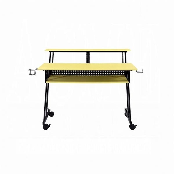 Acme Furniture Industry Inc ACME Furniture 92904 47 x 28 x 38 in. Suitor Computer Desk; Yellow & Black - 92904