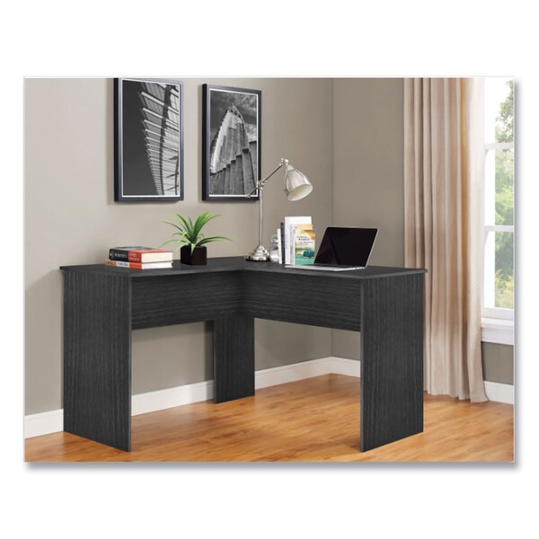 Easy 2 Go Corner Computer Desk, 47.83in x 47.83in x 30.39in, Dark Gray - WE-OF-0152G