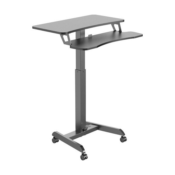 Kantek Desk, Mobile, Sit to Stand, 31-1/2inWx15-7/10inLx49inH, Black - KTKSTS350