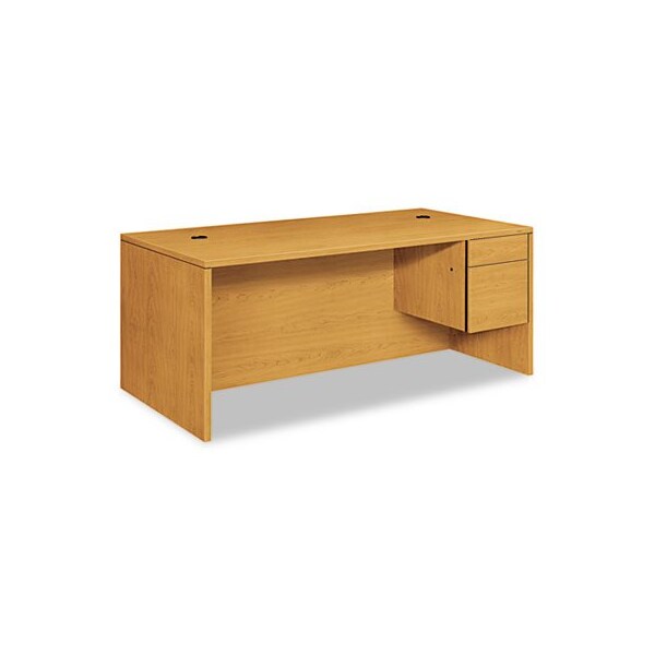 Hon C, 10500 SERIES LARGE inLin OR inUin RIGHT 3/4 HEIGHT PEDESTAL DESK, 72W X 36D X 29.5H, HARVEST - 10585RCC