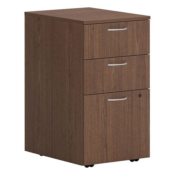 Hon Desk Pedestal, 20 in D X 28 in H, 15 in W X Laminate, Walnut - HLPLPMBBF.LSE1