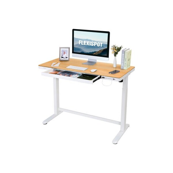 Zoxou Flexispot All-in-One Height Adjustable Standing Desk, 48inL x 24inW, Chipboard, Oak Top - FW8M