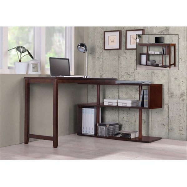 Fixturesfirst Virginia II Swing Out Desk, Classic Espresso - FI329257