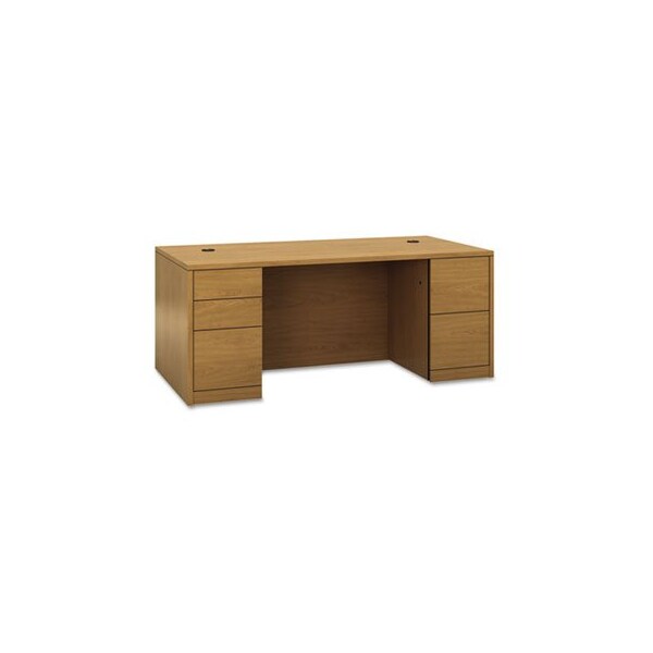 Hon HON, 10500 SERIES DOUBLE PEDESTAL DESK, FULL HEIGHT PEDESTALS, 72W X 36D X 29.5H, HARVEST - 105890CC