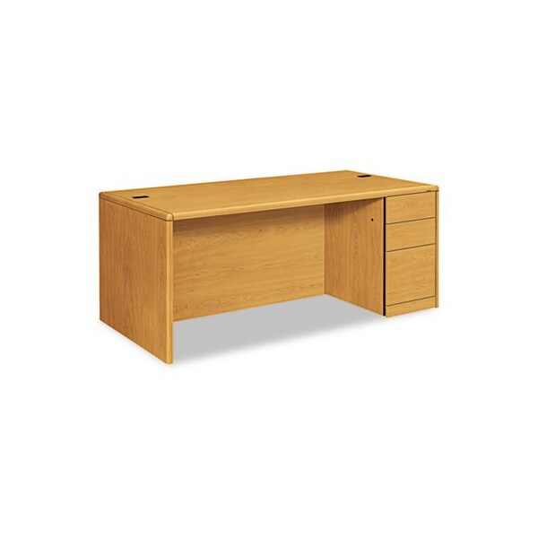 Hon HON, 10700 SINGLE PEDESTAL DESK, FULL RIGHT PEDESTAL, 72W X 36D X 29.5H, HARVEST - 10787RCC